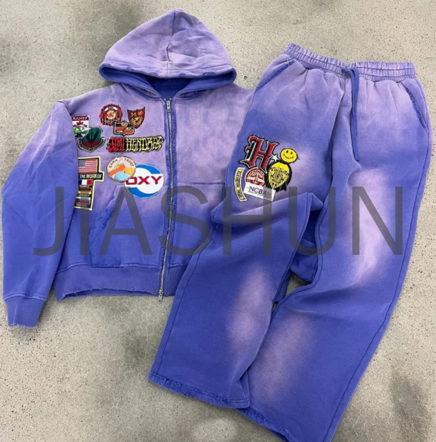 Custom Hoodie Set · Vintage wash · Embroidery