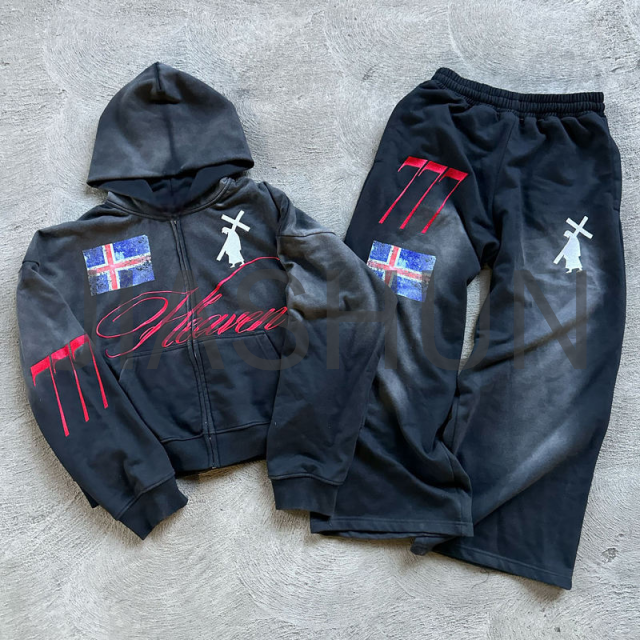 Custom Hoodie Set · Vintage wash · Embroidery