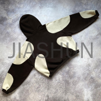 Two Tone Heavyweight Hoodie with Patchwork Applique Embroidery