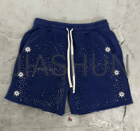 Sun Fade Washed Cotton Rhinestone Shorts