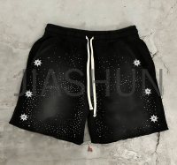 Sun Fade Washed Cotton Rhinestone Shorts