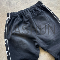 100% Cotton Heavyweight Acid Wash Jogger Sweatpants with Side Stars