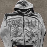 430 gsm Cotton Silk Screen Printed Zip-Up Hoodie