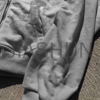 430 gsm Cotton Silk Screen Printed Zip-Up Hoodie