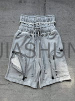 Heavyweight Cotton Acid Wash Double Waist Shorts