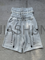 Heavyweight Cotton Acid Wash Double Waist Shorts