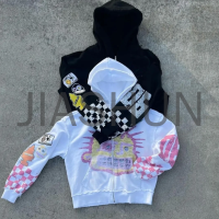 Oversized Zip-Up Hoodie with DTG Print