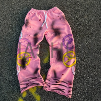 Sunfaded Vintage Wash Distressed Wide Leg Heavyweight Sweatpants