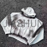 500 gsm Acid Wash Vintage Pullover Hoodie with Print