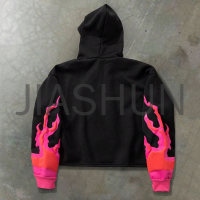 Vintage Cotton Regular Fit Hoodie with Pink 3D Letter