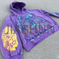Heavyweight Cotton Terry Oversized Pullover Hoodie with DTG