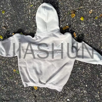 Regular Fit White Distressed Graphic Hoodie with DTG Print