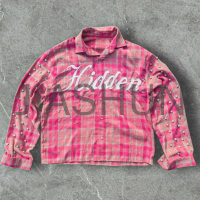 Oversized Cropped Boxy Button-Up Flannel Shirt