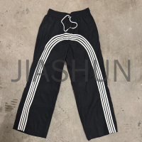 Nylon Striped Wide-Leg Sweatpant