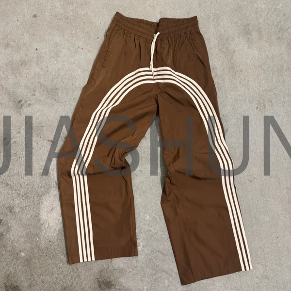 Nylon Striped Wide-Leg Sweatpant