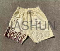 Acid Wash Sun Fade French Terry Sweat Shorts with Raw Hem
