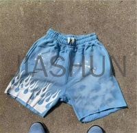 Acid Wash Sun Fade French Terry Sweat Shorts with Raw Hem