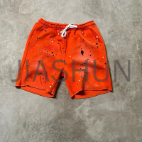 Acid Wash French Terry Heavy Cotton Sweat Shorts with 3D Puff Print