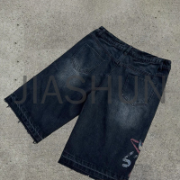 Sun-Washed Straight Denim Shorts with Screen Print