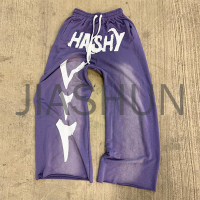 Sun Faded Wash Flared Sweatpants with Embroidered Logo Patch