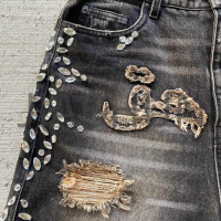 Baggy Distressed Rhinestone Jorts