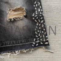 Baggy Distressed Rhinestone Jorts