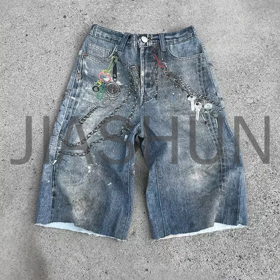 Custom Denim Shorts · Vintage wash · DTG print