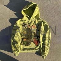 450 gsm Acid Wash Distressed DTG Print Hoodie
