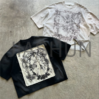 Heavyweight Sun Faded Acid Wash Distressed Oversized T-Shirt