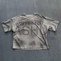 250 gsm Sun Faded Acid Wash Distressed Oversize T-Shirt