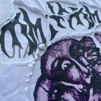 Cotton Oversized Graphic Screen Print Distressed Patch T-Shirt