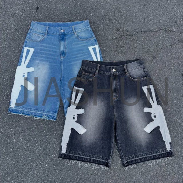Custom Denim Shorts · Vintage wash · Embroidery