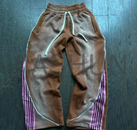 Straight Baggy Sweatpants with Vintage Side Stripes