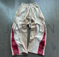 Straight Baggy Sweatpants with Vintage Side Stripes