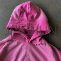 Vintage Acid Wash Oversized French Terry Hoodie with Print Logo