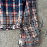 Vintage Acid Wash Cotton Check Plaid Flannel Long Sleeve Shirt