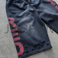 Distressed French Terry Sweat Shorts