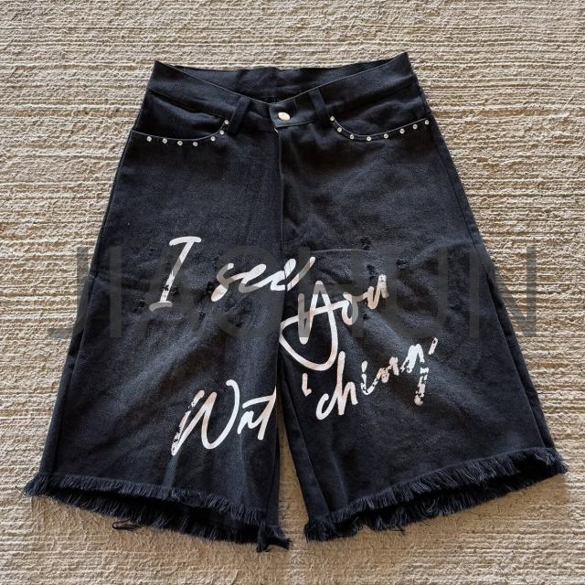 Custom Denim Shorts · Screen print
