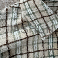 Acid Wash Plaid Boxy Cropped Flannel Shirt