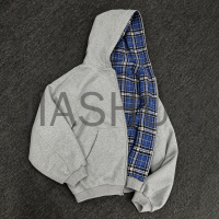 Heavyweight Plaid Reversible Oversized Zip-Up Hoodie
