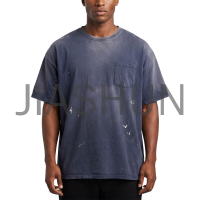Vintage Distressed Oversized Pocket Tee Paint Splatter