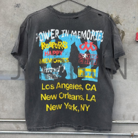 Heavyweight Cotton Acid Wash Distressed Graphic Oversized T-Shirt