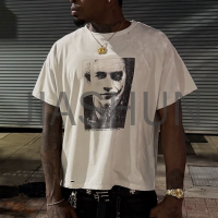 Oversized Distressed Vintage Graphic T-Shirt with DTG Print