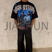 240gsm Oversized Drop Shoulder T-Shirt with Rhinestone