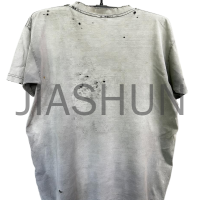 Distressed Vintage Acid Wash Oversize Tee with Screen Print