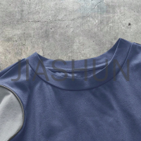 Color Contrast Stitching Oversized Screen Print T-shirt