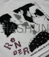 100% Cotton Heavyweight Oversized Boxy Cropped Rhinestone T-Shirt