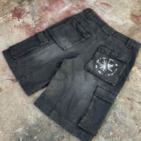 Custom Oversized Denim Shorts · 350 gsm · Vintage wash