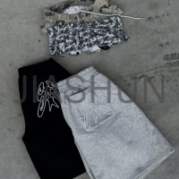 Heavyweight Sweat Baggy Double Waist Embroidered Shorts