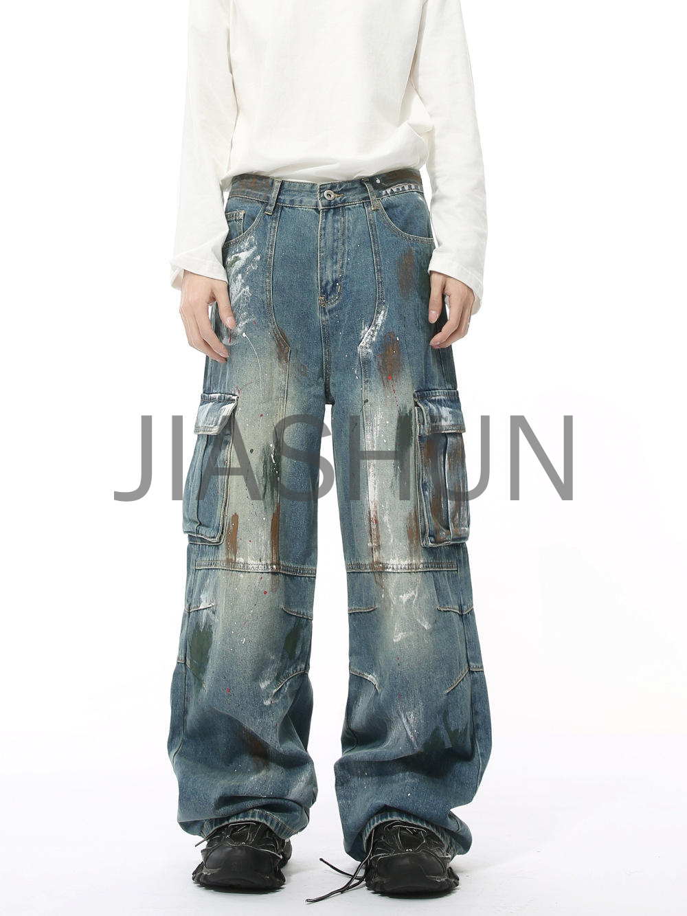 100% Cotton Heavy Wash Dirty Washed Jeans